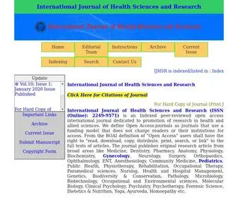 IJHSR.org(International Journal of Health Sciences and Research) Screenshot