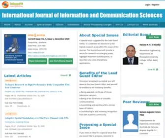 Ijics.net(International Journal of Information and Communication Sciences) Screenshot