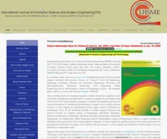 Ijisme.org(International Journal of Innovative Science and Modern Engineering (IJISME)) Screenshot