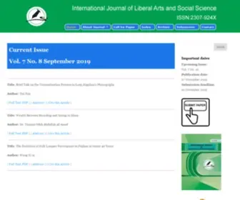 Ijlass.org(International Journal of Liberal Arts and Social Science) Screenshot