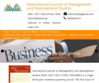 IJMDS.in(International Journal of Management and Development Studies (ISSN: 2321) Screenshot