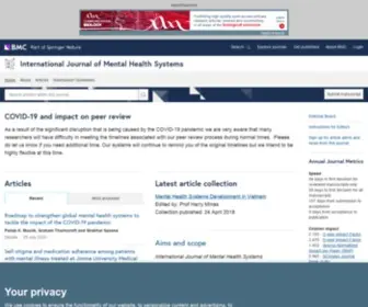 IJMHS.com(International Journal of Mental Health Systems) Screenshot