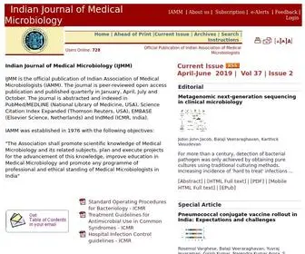IJMM.org(Indian Journal of Medical Microbiology (IJMM)) Screenshot