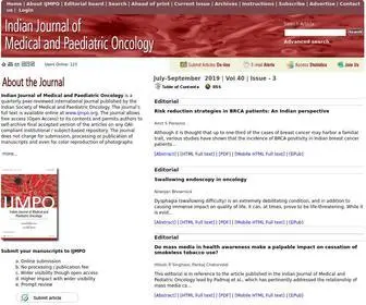 Ijmpo.org(Indian Journal of Medical and Paediatric Oncology (IJMPO)) Screenshot