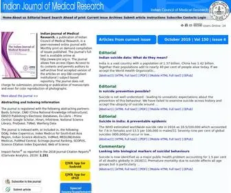 IJMR.org.in(The Journal publishes original communications of biomedical research) Screenshot