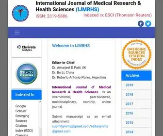 IJMRHS.com(International Journal of Medical Research & Health Sciences) Screenshot