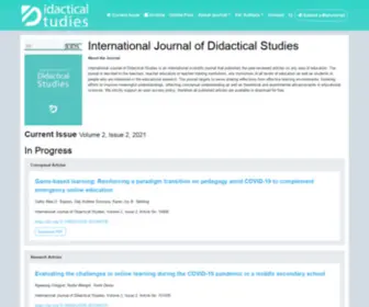 Ijods.com(International Journal of Didactical Studies) Screenshot