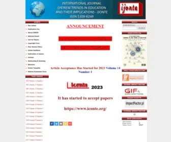 Ijonte.org(International Journal on New Trends in Education and their Implications) Screenshot
