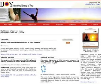 Ijoy.org.in(International Journal of Yoga) Screenshot