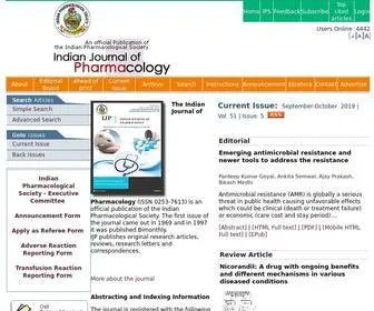 IJP-Online.com(Indian Journal of Pharmacology) Screenshot