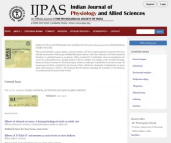 Ijpas.org(INDIAN JOURNAL OF PHYSIOLOGY AND ALLIED SCIENCES) Screenshot