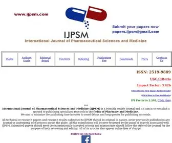 IJPSM.com(Journal for Medical and Pharma related paper publication) Screenshot