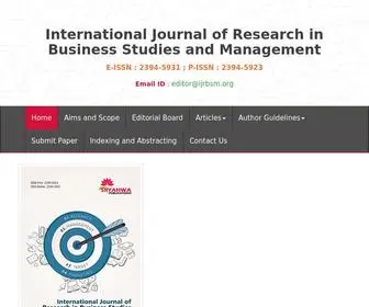 IJRBSM.org(International Journal of Research in Business Studies and Management) Screenshot