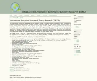 Ijrer.org(International Journal of Renewable Energy Research (IJRER)) Screenshot