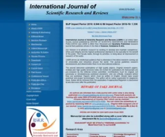 IJSRR.org(International Journal of Scientific Research and Reviews) Screenshot
