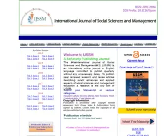 IJSSM.org(International Journal of Social Sciences and Management (IJSSM)) Screenshot