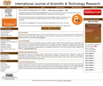 IJSTR.org(International Journal of Scientific & Technology Research) Screenshot