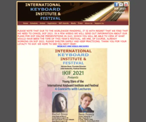 Ikif.org(2024 International Keyboard Institute & Festival) Screenshot