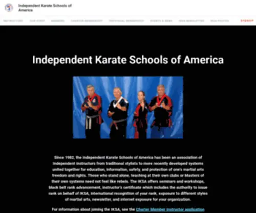 Iksa.com(Independent Karate Schools of America) Screenshot