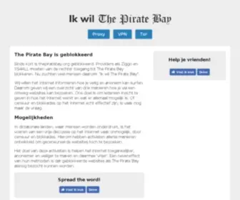 Ikwilthepiratebay.nl(Ik wil The Pirate Bay) Screenshot
