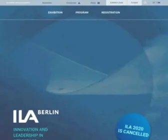 Ila-Berlin.de(ILA Berlin 2020 cancelled) Screenshot