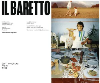 Ilbaretto.com(IL BARETTO Gift vouchers Menu Book) Screenshot