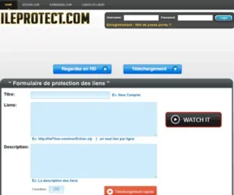 Ileprotect.com(Protegez les liens de vos fichiers sur Rapidshare Uptobox) Screenshot