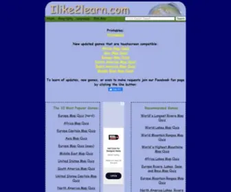 Ilike2Learn.com(Ilike2learn Menu) Screenshot