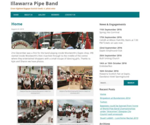 Illawarrapipeband.com.au(Great Highland Bagpipe Scottish Gaelic) Screenshot