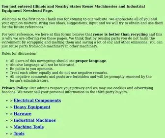 Illinois-Reuse.com(Illinois Reuse Machineries and Industrial Equipment Newsboad) Screenshot