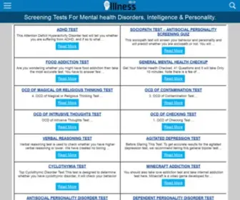 illnessquiz.com(Screening Quizzes For Mental Health &amp; Personality Tests) Screenshot