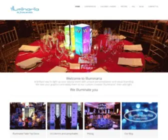 Illuminaria.com(Personalized Centerpieces and Custom Lampshades that Light Up for Special Events by Illuminaria) Screenshot