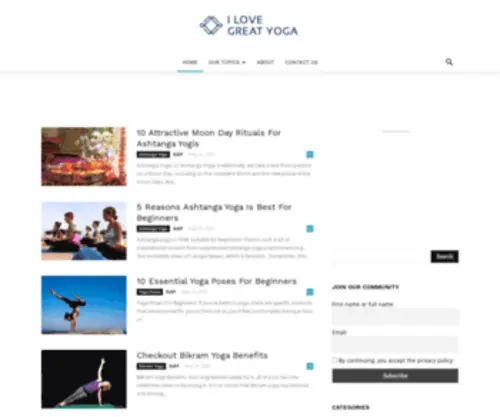 Ilovegreatyoga.com(I Love Great Yoga) Screenshot
