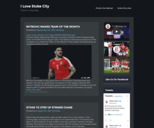 Ilovestokecity.com(Potteries Football Blog) Screenshot