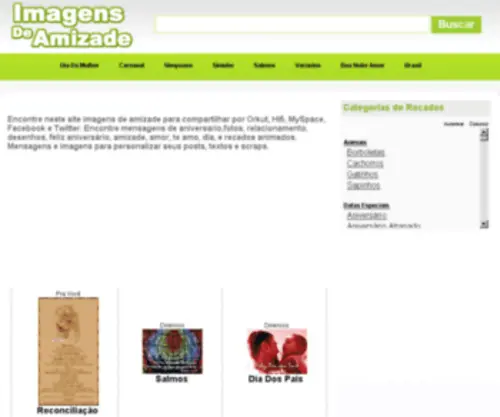 Imagensdeamizade.com(Imagens de amizade para compartilhar por Orkut) Screenshot