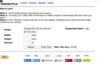 Imageutils.com(Resize any picture easily with our Image Resizer) Screenshot