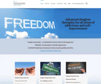 Imaginelaserworks.com(Imagine Laserworks Quit Smoking Stop Drug Alcohol Lose Weight Anxiety) Screenshot