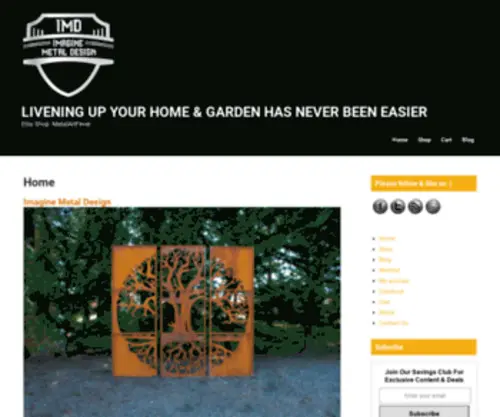 Imaginemetaldesign.com(Livening Up Your Home & Garden Has Never Been Easier) Screenshot