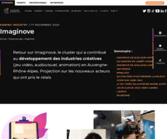 Imaginove.fr(Imaginove, le cluster du jeu vidéo en AURA) Screenshot