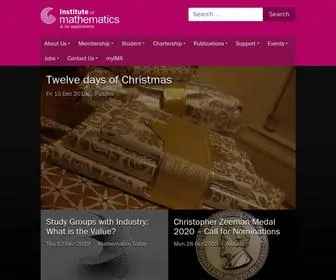 Ima.org.uk(The Institute of Mathematics and its Applications) Screenshot