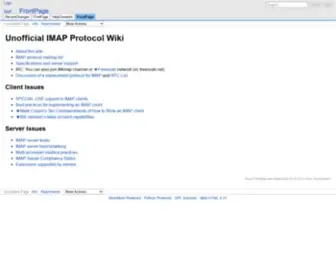 Imapwiki.org(Unofficial IMAP Protocol Wiki) Screenshot