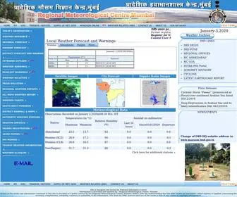Imdmumbai.gov.in(Regional Meteorological Centre) Screenshot
