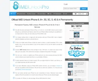 Imeiunlockpro.com(IMEI Unlock iPhone 6 Plus 6 5S 5C 5 4S 4 Factory Unlocking Service) Screenshot