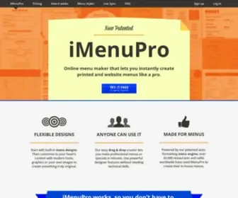 Imenupro.com(Restaurant menu maker) Screenshot