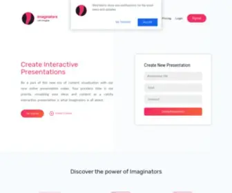 Imginators.com(Interactive presentation and online portfolio) Screenshot