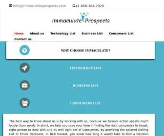 Immaculateprospects.com(Email Marketing) Screenshot