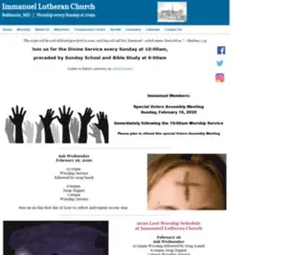 Immanuellutheran.org(Immanuel Lutheran Church) Screenshot