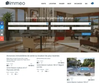 Immeo.fr(Immobilier de particuliers et professionnels 100% gratuit) Screenshot