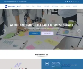 Immerpact.com(Being one of the best web design and development company) Screenshot