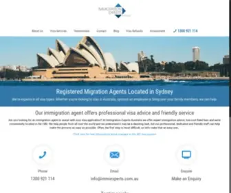 Immiexperts.com.au(Immigration agent and immigration lawyer located in Sydney) Screenshot